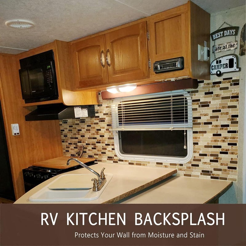 Vamos Tile Upgraded, 10-Sheet Peel and Stick Backsplash Tile,11.8"x10.8" Premium Stick On Kitchen Backsplash Peel and Stick Tile(Marble Brown) - Image 5